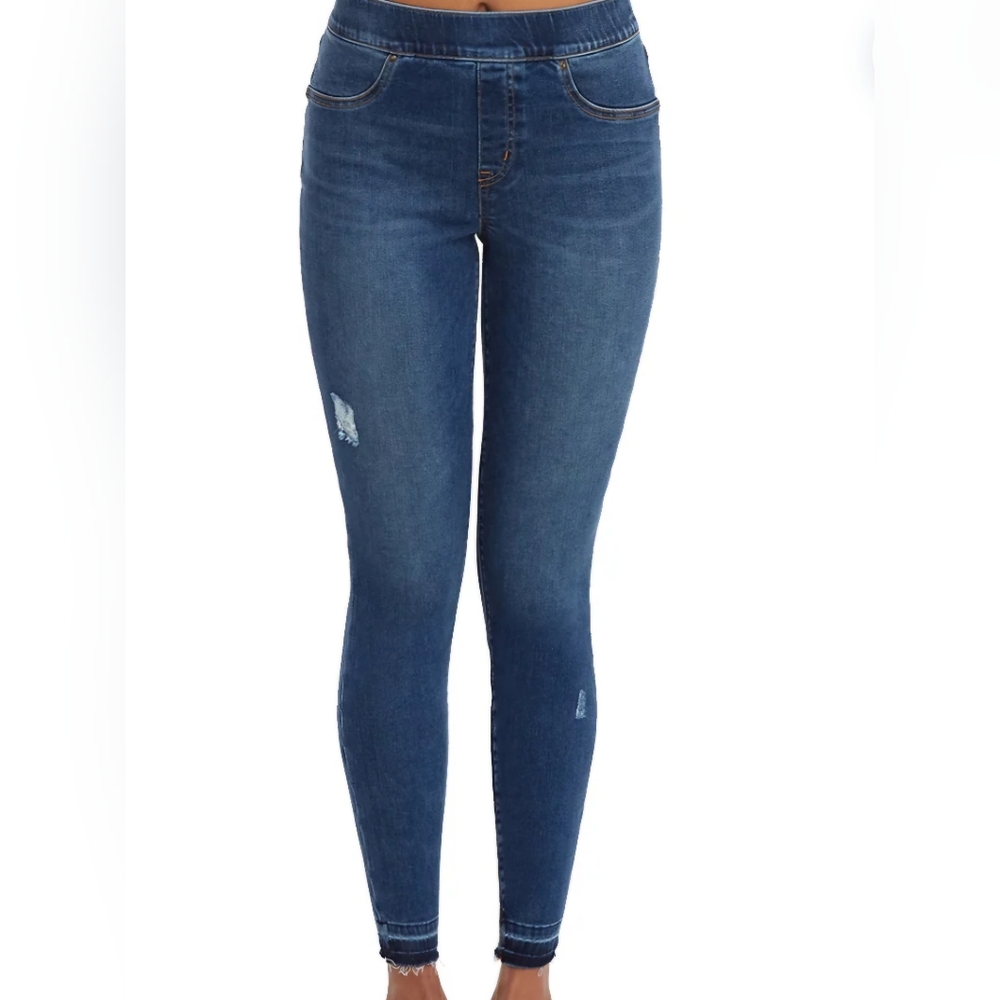 Spanx Women's Distressed Denim‎ Skinny Jean  Jegging Size S NWT Blue